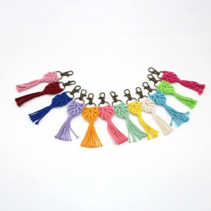 Set de 12 ciucuri pentru chei Yuikome, metal/textil, multicolor, 14 cm - Img 7