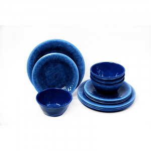 Set de 12 farfurii Potter Reactive, albastru