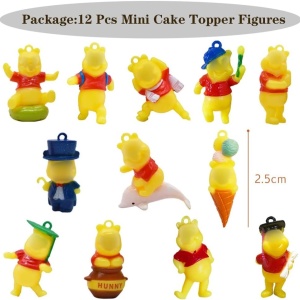 Set de 12 figurine pentru tort Simmpu, plastic, multicolor, 2,5 cm