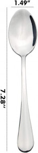 Set de 12 linguri QQ CAT, otel inoxidabil, argintiu, 18,5 cm - Img 7