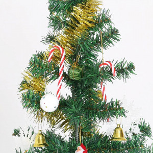 Set de 12 ornamente pentru brad Naler, plastic, alb/rosu, 3,7 x 12 cm - Img 3
