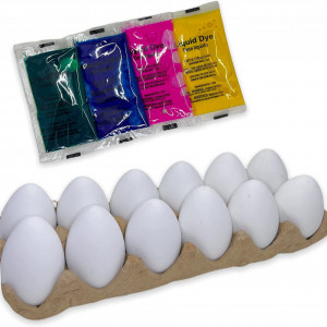 Set de 12 oua Mijoma, plastic, alb, 6 x 4 cm