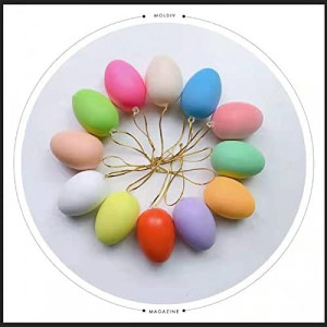 Set de 12 oua pentru Paste Maduoer, plastic, multicolor, 6 x 4 cm - Img 2