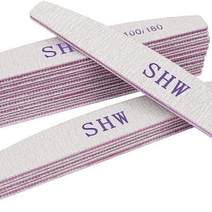 Set de 12 pile pentru unghii Xygk, gri/violet, 17,8 x 2,6 cm, granulatie 100/180