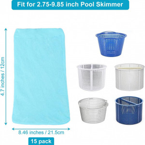 Set de 15 filtre pentru skimmer Boao, textil, albastru, 21,5 x 12 cm - Img 6