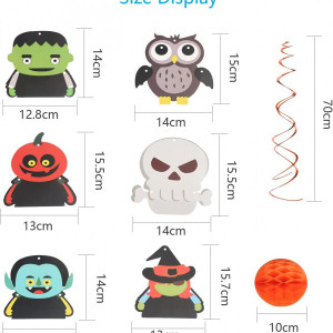 Set de 18 decoratiuni pentru Halloween Sunyok, PVC, multicolor, 70 cm - Img 2