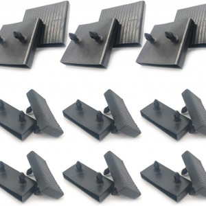 Set de 18 suporturi pentru lamelele patului Jiehaojia polietilena, negru, 63 x 9 mm