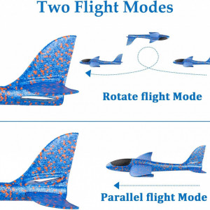 Set de 2 avioane pentru copii BeYumi, spuma, portocaliu/albastru, 32 x 34 x 2,5 cm 