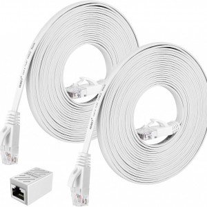 Set de 2 cabluri internet de mare viteza INWET, 250MHz, 1000Mbps, alb, 2 m