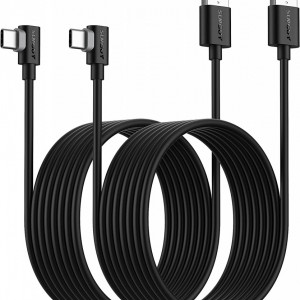 Set de 2 cabluri USB tip C SUNGUY, negru, plastic, 3 m - Img 1