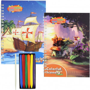 Set de 2 caiete pentru zgarieturi RtottiM, hartie/plastic, multicolor, 18,5 x 13 cm