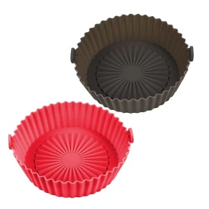 Set de 2 cosuri pentru friteuza cu aer Tongboke, silicon, rosu/maro, 20,7 x 16,5 x 6,7 cm - Img 9