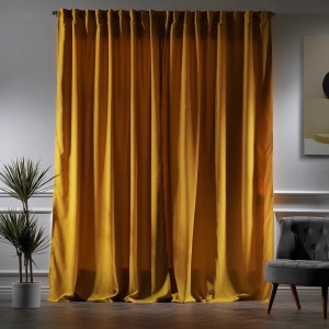 Set de 2 draperii Lilijan Home & Curtain, poliester, galben mustar, 140 x 245 cm