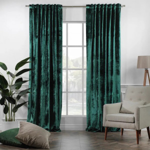 Set de 2 draperii Lilijan Home & Curtain, poliester, verde inchis, 140 x 325 cm