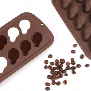 Set de 2 forme pentru ciocolata de Halloween SILICANDO, silicon, maro, 21,5 x 11 cm - Img 5