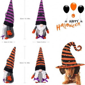 Set de  2 gnomi de Halloween, textil, multicolor, 32x8x14cm