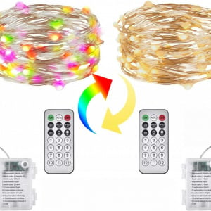 Set de 2 instalatii cu 50 de LED-uri Ariceleo, plastic/cupru, multicolor, 5 m