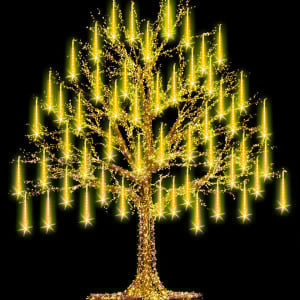 Set de 2 instalatii de Craciun Grandisk, 144 LED-uri, alb cald, 6,3 m