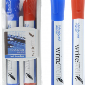 Set de 2 markere pentru whiteboard Karll, rosu si albastru