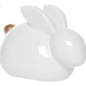 Set de 2 obiecte decorative Rabbit albe