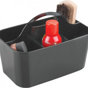 Set de 2 organizatoare mDesign, plastic, negru, 15,2 x 24,3 x 17,2 cm