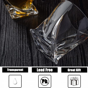 Set de 2 pahare pentru whisky SkySnow, sticla, transparent, 9,5 x 9,5 cm, 300 ml - Img 6