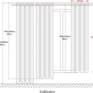 Set de 2 perdele Yugarlibi, poliester, alb/albastru, 140 x 260 cm - Img 2