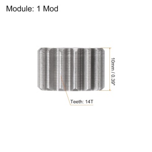 Set de 2 pinioane Sourcing Map, otel inoxidabil, argintiu, 10 x 16 mm