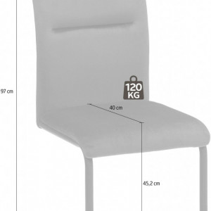 Set de 2 scaune Amabella Freja, catifea /metal, verde, 43x54x97 cm - Img 2