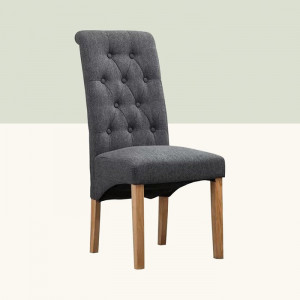 Set de 2 scaune Anya, lemn/textil, gri, 106 x 46 x 65 cm - Img 3
