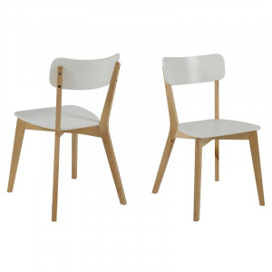 Set de 2 scaune Archibald, alb/maro, 79 x 40,5 x 48,5 cm - Img 2