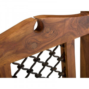Set de 2 scaune Bewley, lemn masiv, maro, 110 x 45 x 45 cm - Img 3