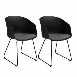 Set de 2 scaune Bogart, negru, 51 x 81 x 52 cm - Img 1