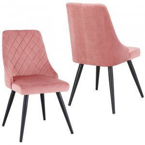 Set de 2 scaune Clocher, roz/negre, 88 x 50,5 x 51 cm - Img 6