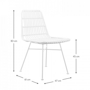 Set de 2 scaune Costa, alb, 47 x 83 x 61 cm - Img 6