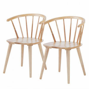 Set de 2 scaune Crisis, lemn de arbore de cauciuc