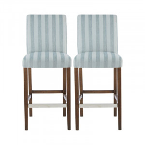 Set de 2 scaune de bar Abshire din lemn masiv, H 66 cm