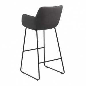 Set de 2 scaune de bar Borris tesatura/metal, gri/negru, 52 x 100 x 53 cm - Img 3