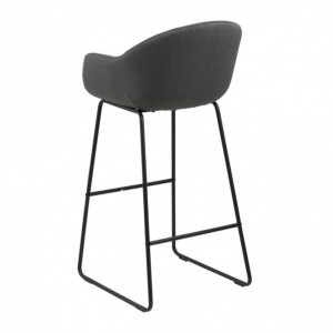 Set de 2 scaune de bar Hallund tesatura/metal, gri inchis, 54 x 100 x 54 cm - Img 2
