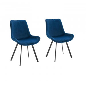 Set de 2 scaune Lilian, albastre, 84 x 54 x 61 cm - Img 1