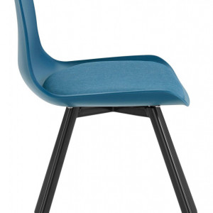 Set de 2 scaune Lucky, tesatura/metal, albastru petrol/negru, 48x40x43 cm - Img 5