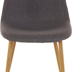 Set de 2 scaune Miller, tesatura/metal/decor stejar, antracit, 44x52x87 cm - Img 7