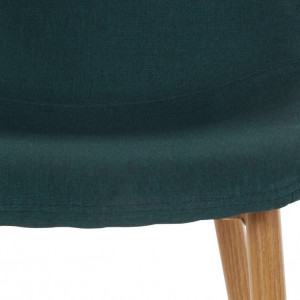 Set de 2 scaune Miller, tesatura/metal/decor stejar, verde inchis, 44x52x87 cm - Img 6