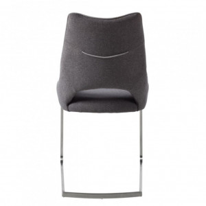 Set de 2 scaune Nidri tesatura / otel inoxidabil, gri, 62 x 96 x 53 cm - Img 3