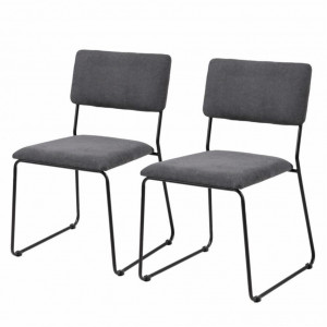 Set de 2 scaune Paulista tesatura/fier, negru, 50 x 80 x 54 cm - Img 1