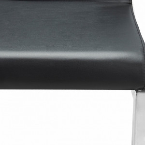 Set de 2 scaune Stella piele sintetica/metal, negru/alb/argintiu, 43 x 59 x 96 cm - Img 4