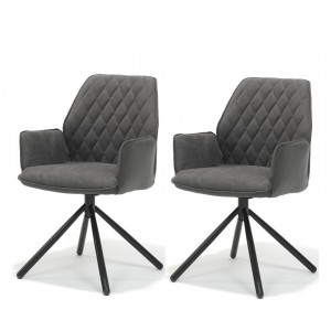 Set de 2 scaune tapitate Coleshill, antracit/negru, 89 x 62 x 59 cm