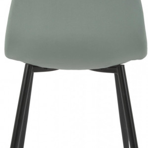 Set de 2 scaune tapitate Karla, metal/catifea, negru/verde salvie, 44 x 87 x 53 cm - Img 6