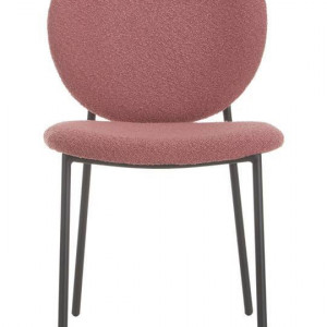 Set de 2 scaune tapitate Ulrica, roz/negru, 47 x 81 x 61 cm - Img 6