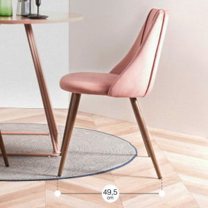 Set de 2 scaune Tyrell, metal, roz, 83 x 45 x 52 cm - Img 2
